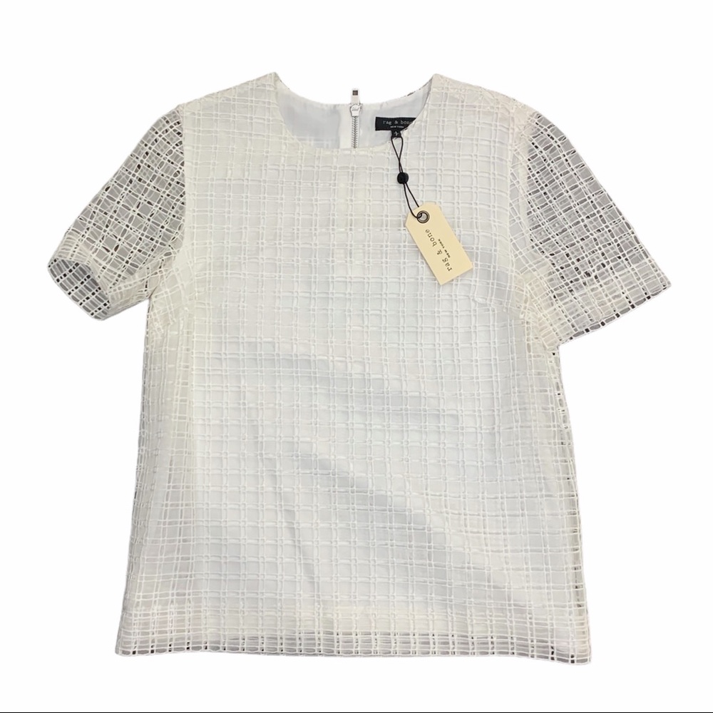 NWT rag & bone 100% silk inner liner white oda top